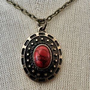 Boho Red  Pendant Necklace